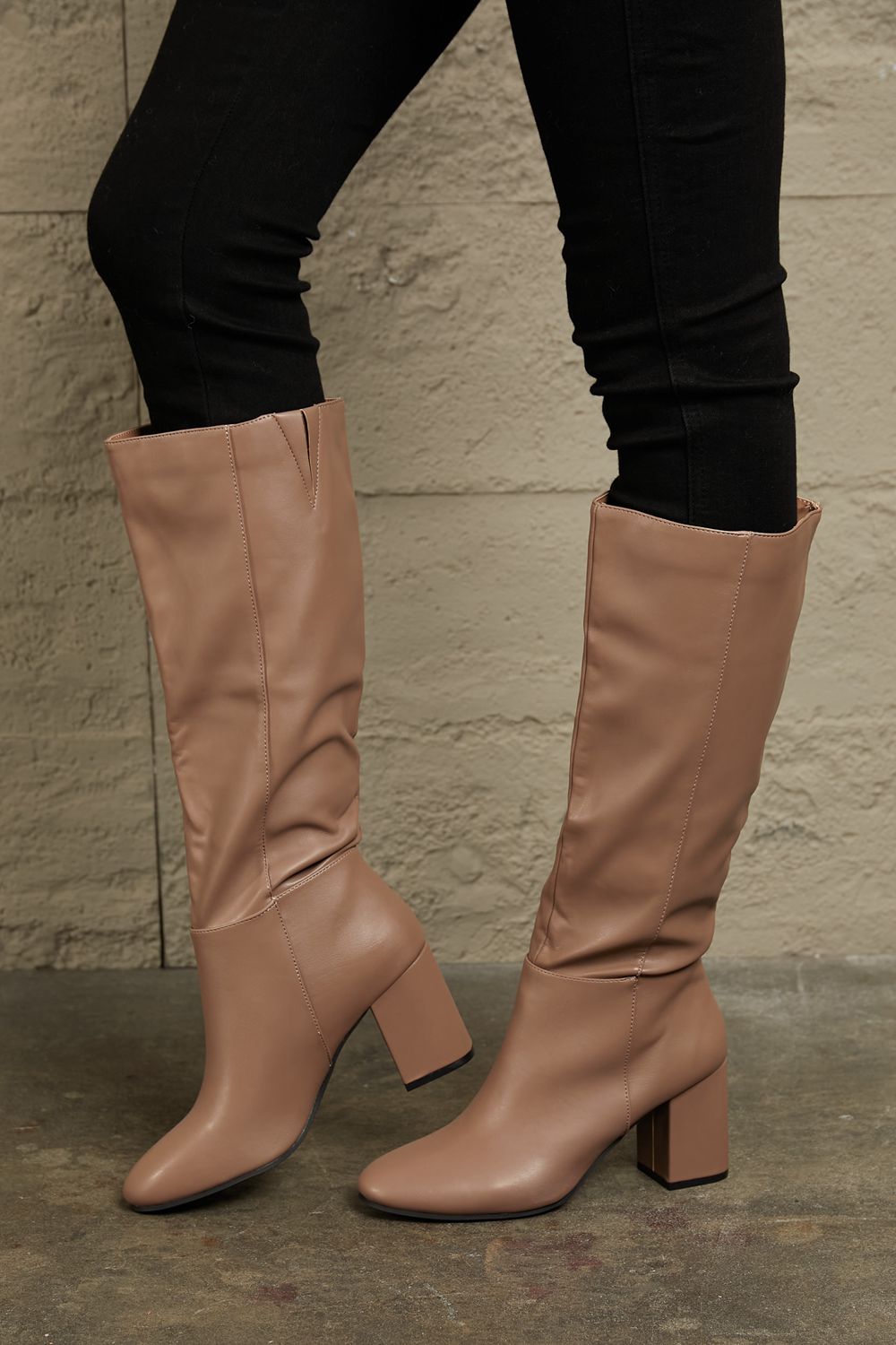 East Lion Corp Block Heel Knee High Boots - Loulou Boutique