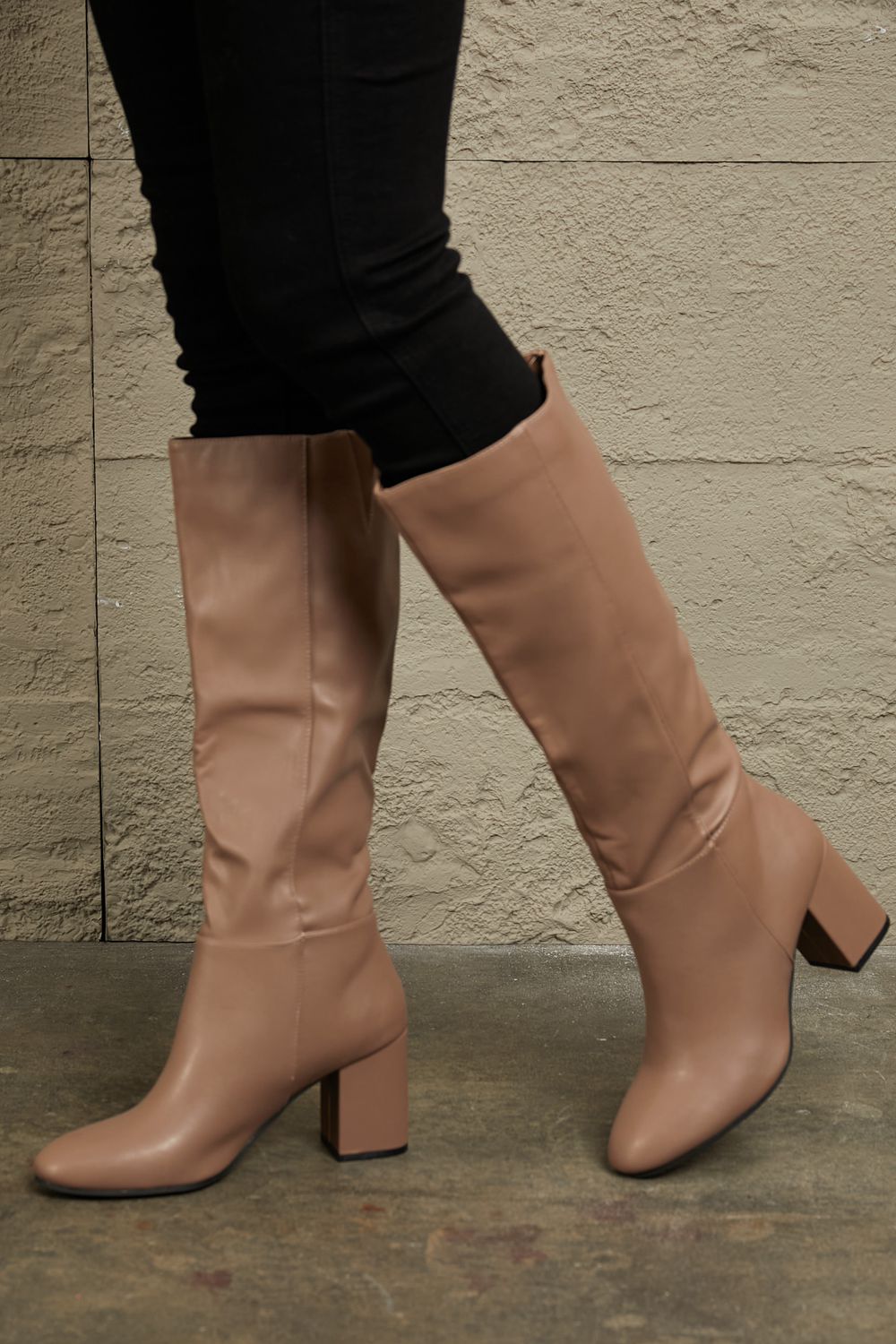 East Lion Corp Block Heel Knee High Boots - Loulou Boutique