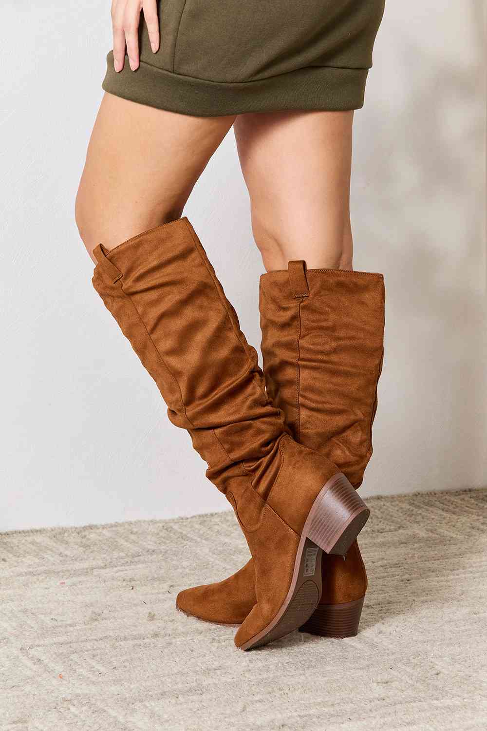 East Lion Corp Block Heel Knee High Boots - Loulou Boutique