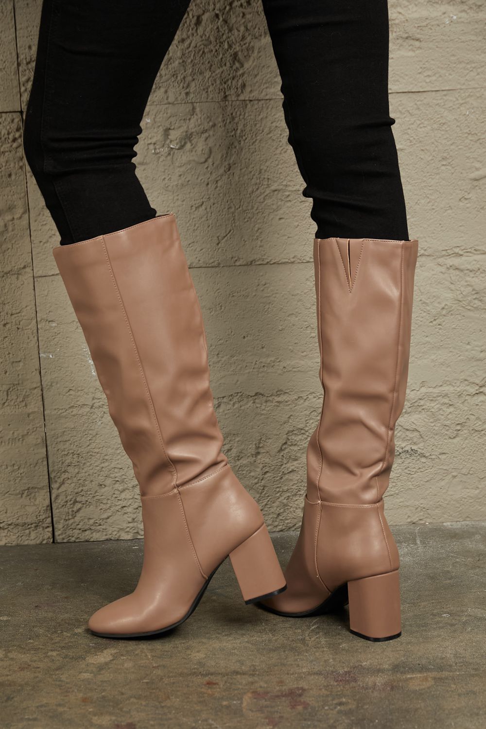 East Lion Corp Block Heel Knee High Boots - Loulou Boutique