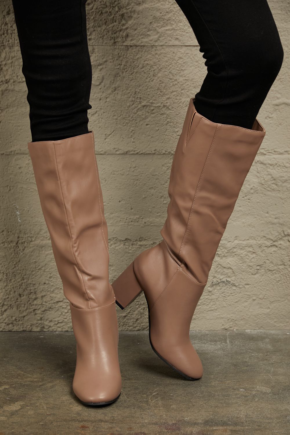 East Lion Corp Block Heel Knee High Boots - Loulou Boutique