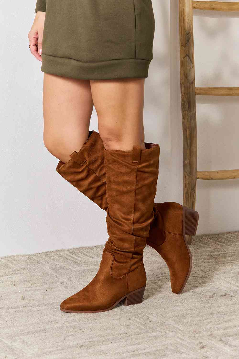 East Lion Corp Block Heel Knee High Boots - Loulou Boutique