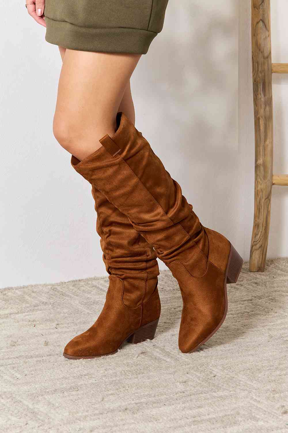 East Lion Corp Block Heel Knee High Boots - Loulou Boutique