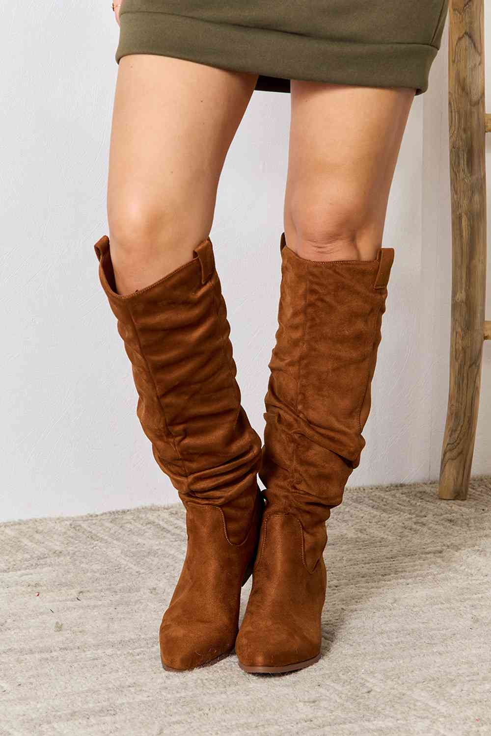 East Lion Corp Block Heel Knee High Boots - Loulou Boutique