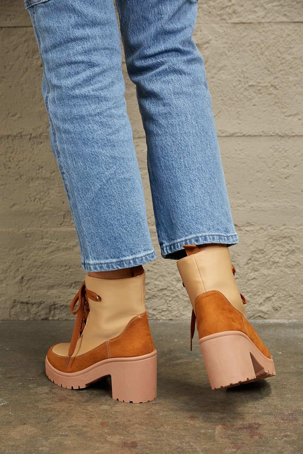 East Lion Corp Lace Up Lug Booties - Loulou Boutique