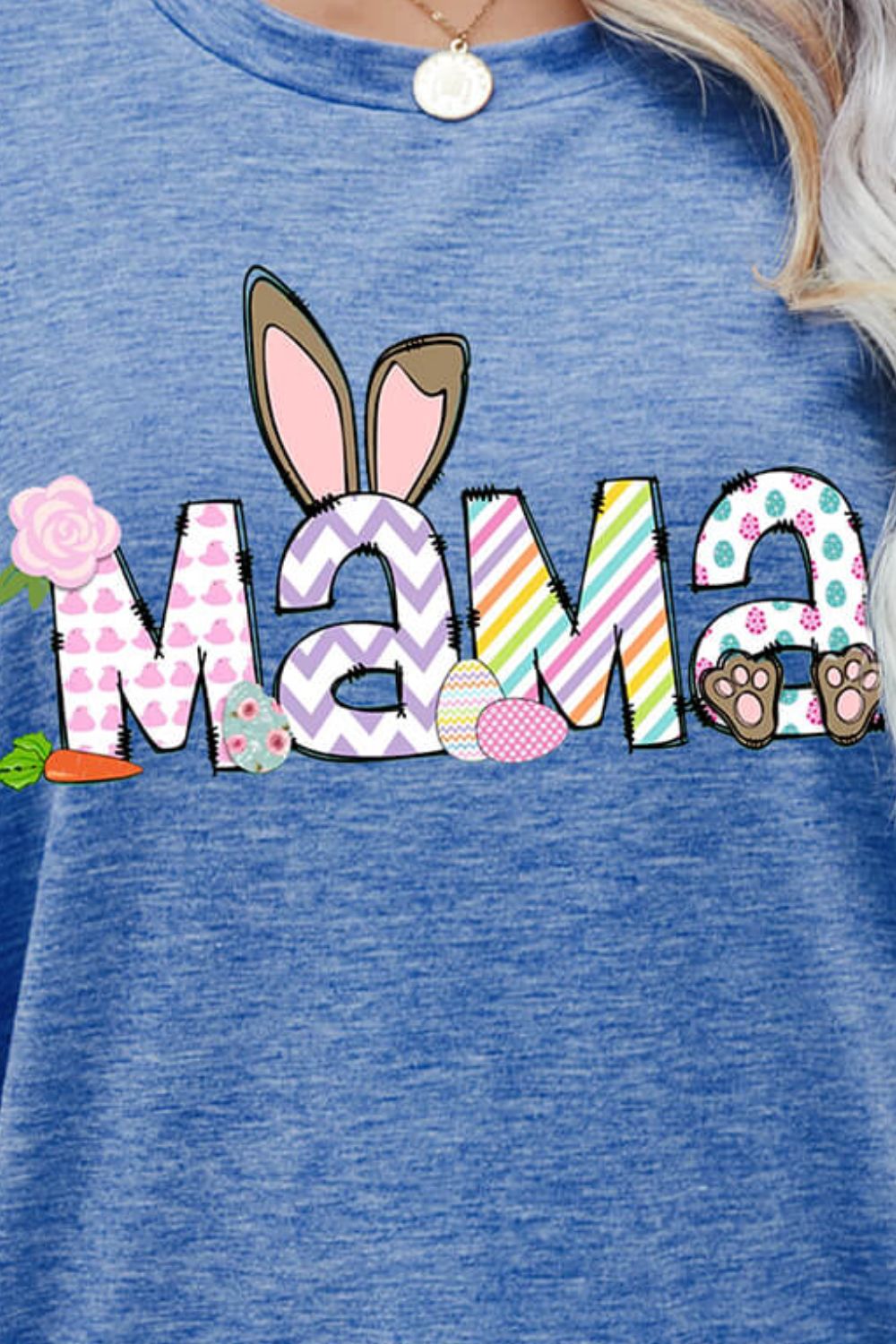 Easter MAMA Graphic Round Neck T-Shirt - Loulou Boutique
