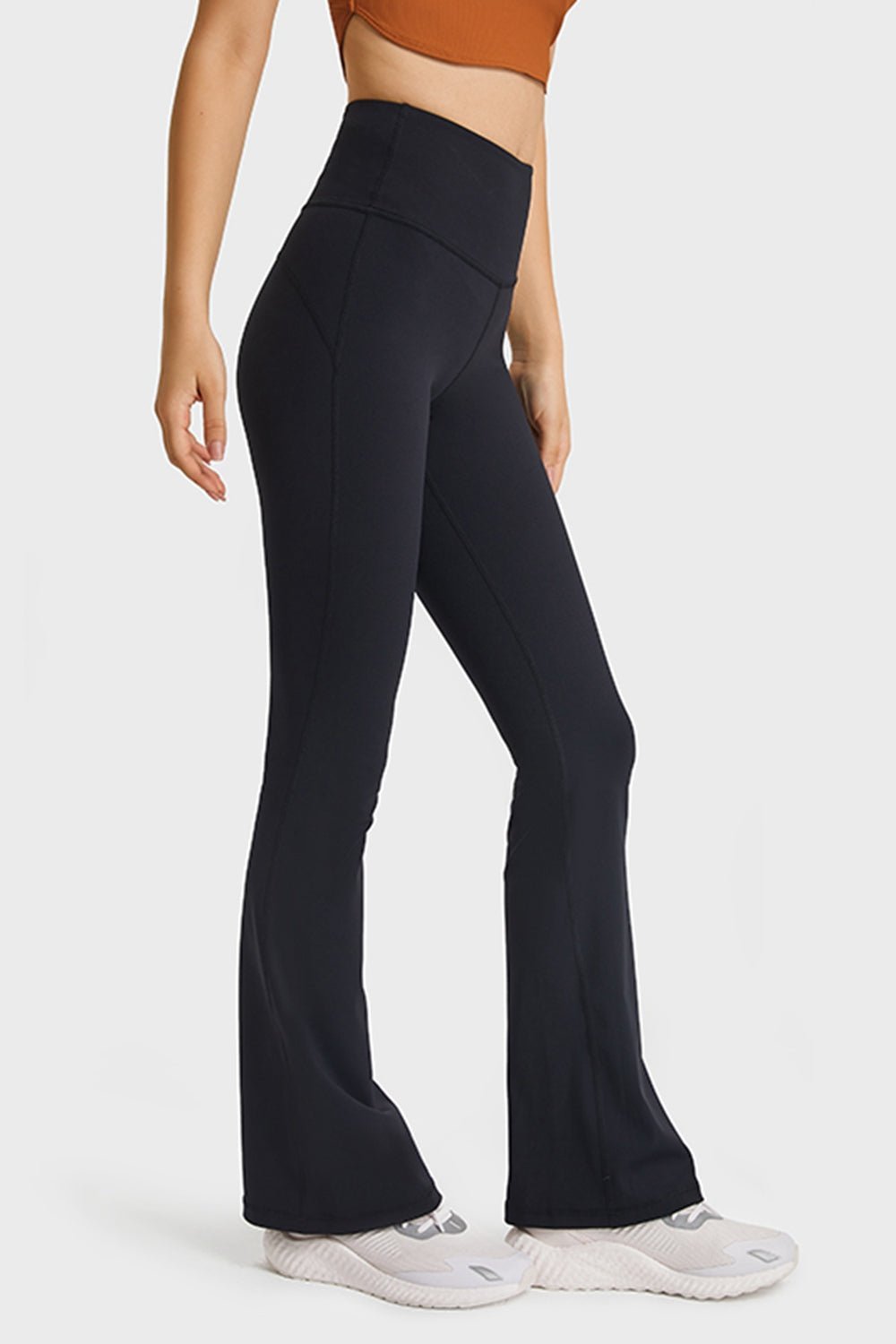 Elastic Waist Flare Yoga Pants - Loulou Boutique