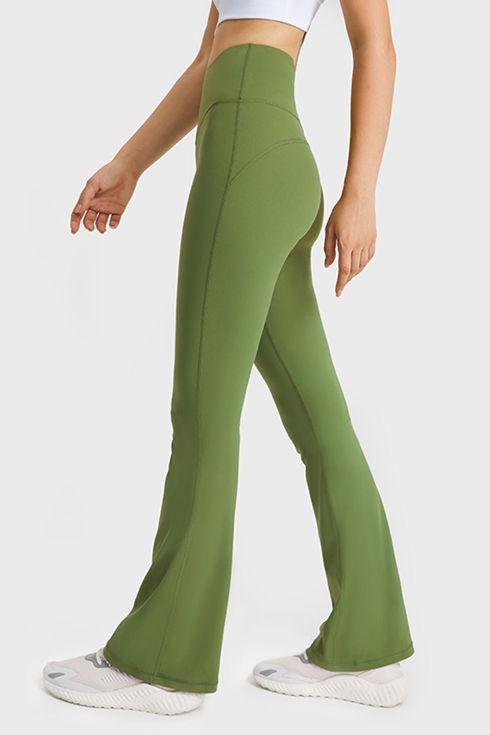 Elastic Waist Flare Yoga Pants - Loulou Boutique