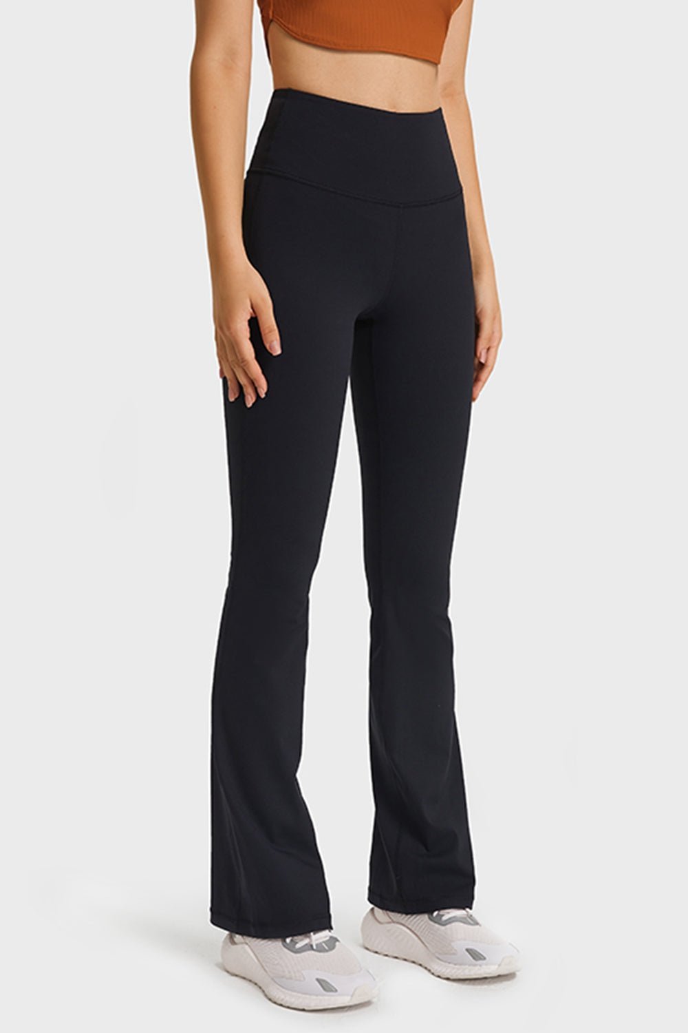 Elastic Waist Flare Yoga Pants - Loulou Boutique