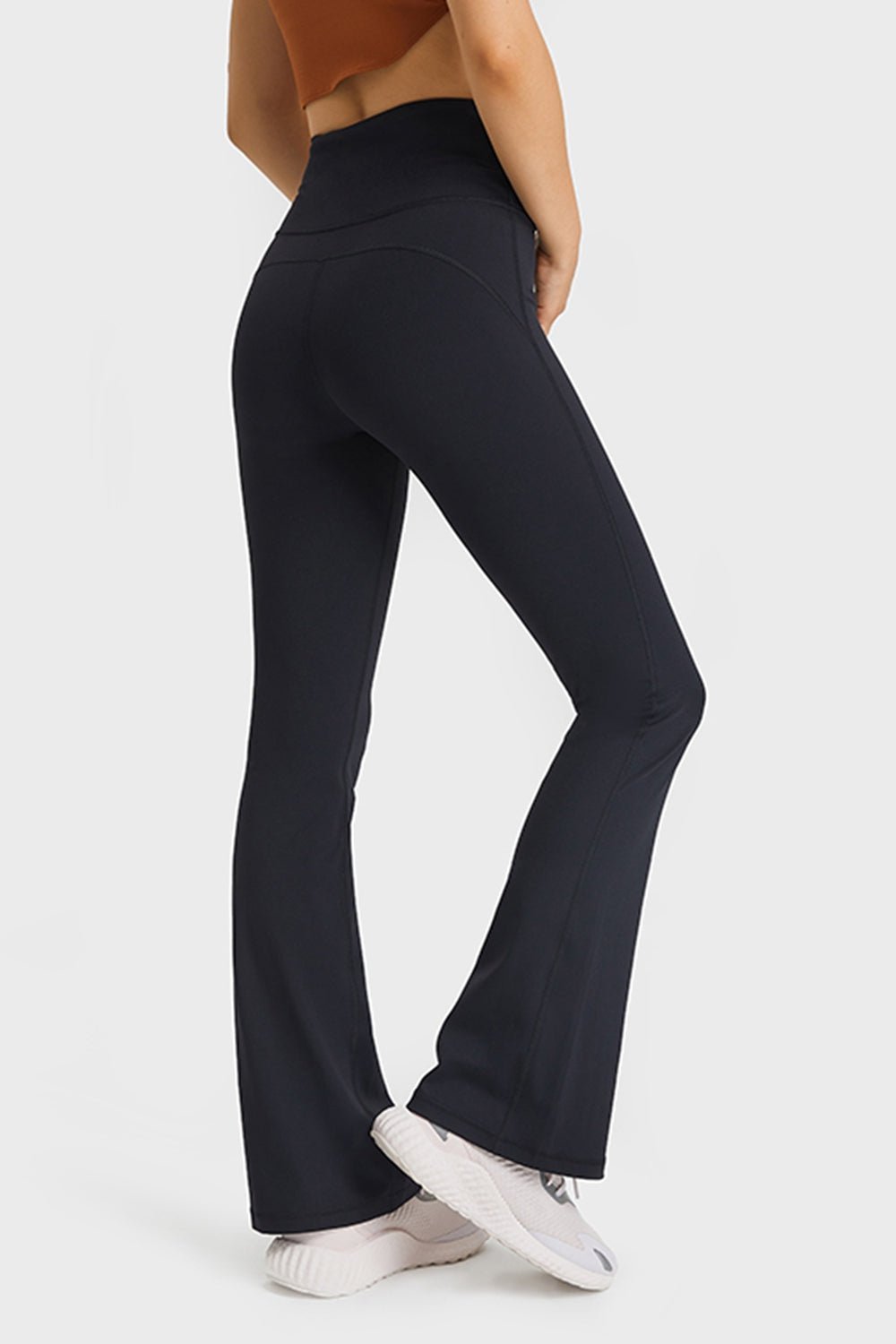 Elastic Waist Flare Yoga Pants - Loulou Boutique