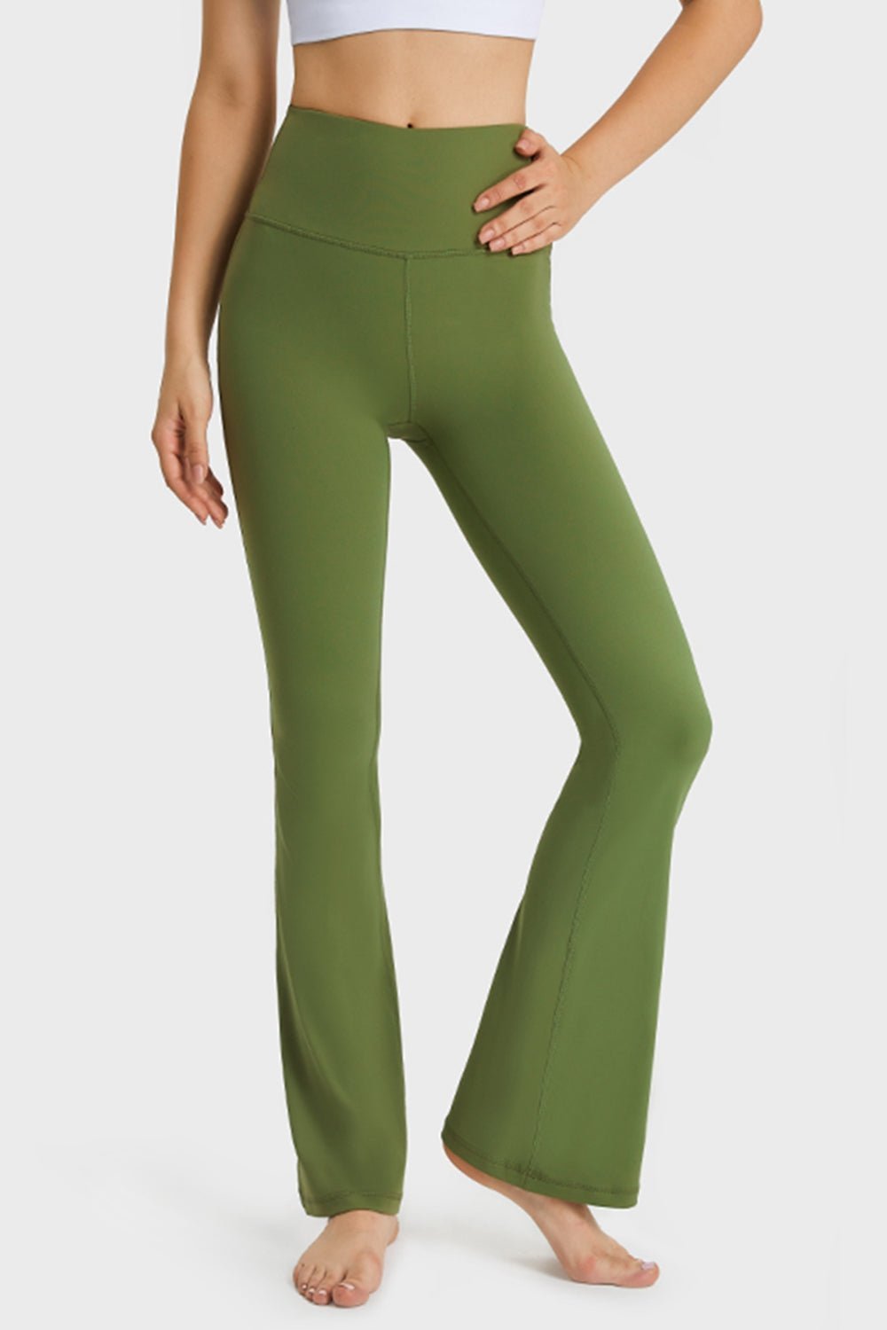 Elastic Waist Flare Yoga Pants - Loulou Boutique