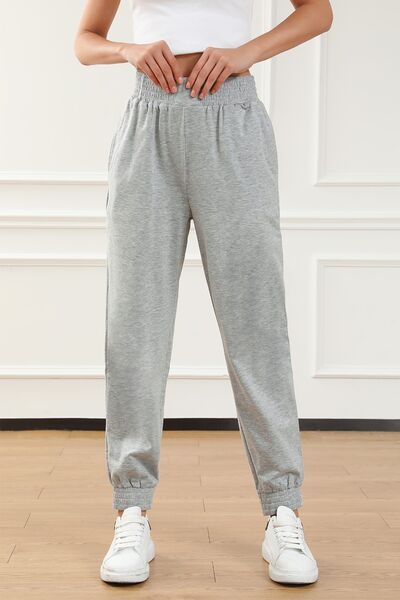 Elastic Waist Pocketed Joggers - Loulou Boutique