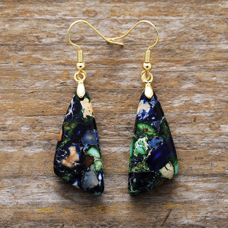 Emperor - Stone Geometric Earrings - Loulou Boutique