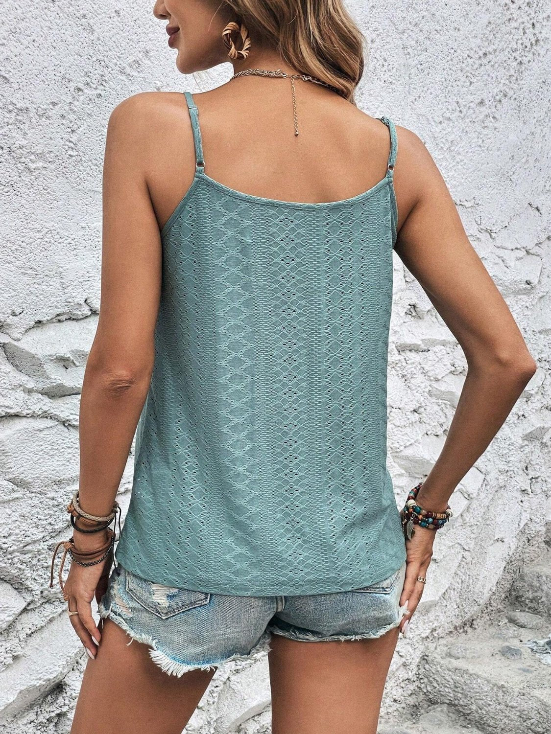 Eyelet V - Neck Cami - Loulou Boutique