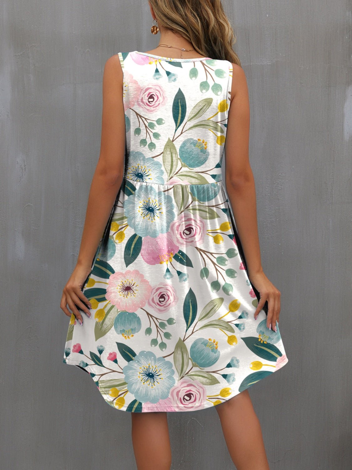 FAM - FAM Round Neck Wide Strap Mini Dress - Loulou Boutique