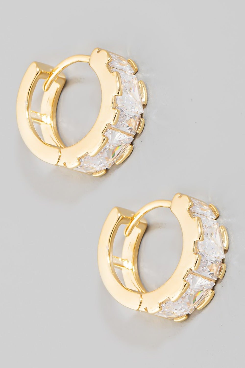 Fame Mini Rhinestone Huggie Hoop Earrings - Loulou Boutique