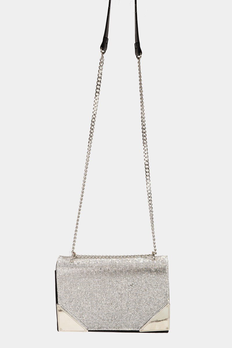 Fame Rhinestone Studded Rectangle Crossbody Bag - Loulou Boutique