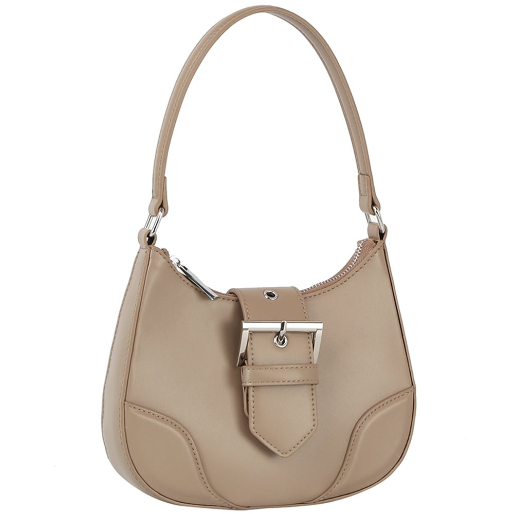 Fashion Buckle Curve Handle Shoulder Bag - Loulou Boutique