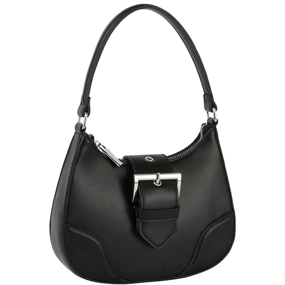 Fashion Buckle Curve Handle Shoulder Bag - Loulou Boutique