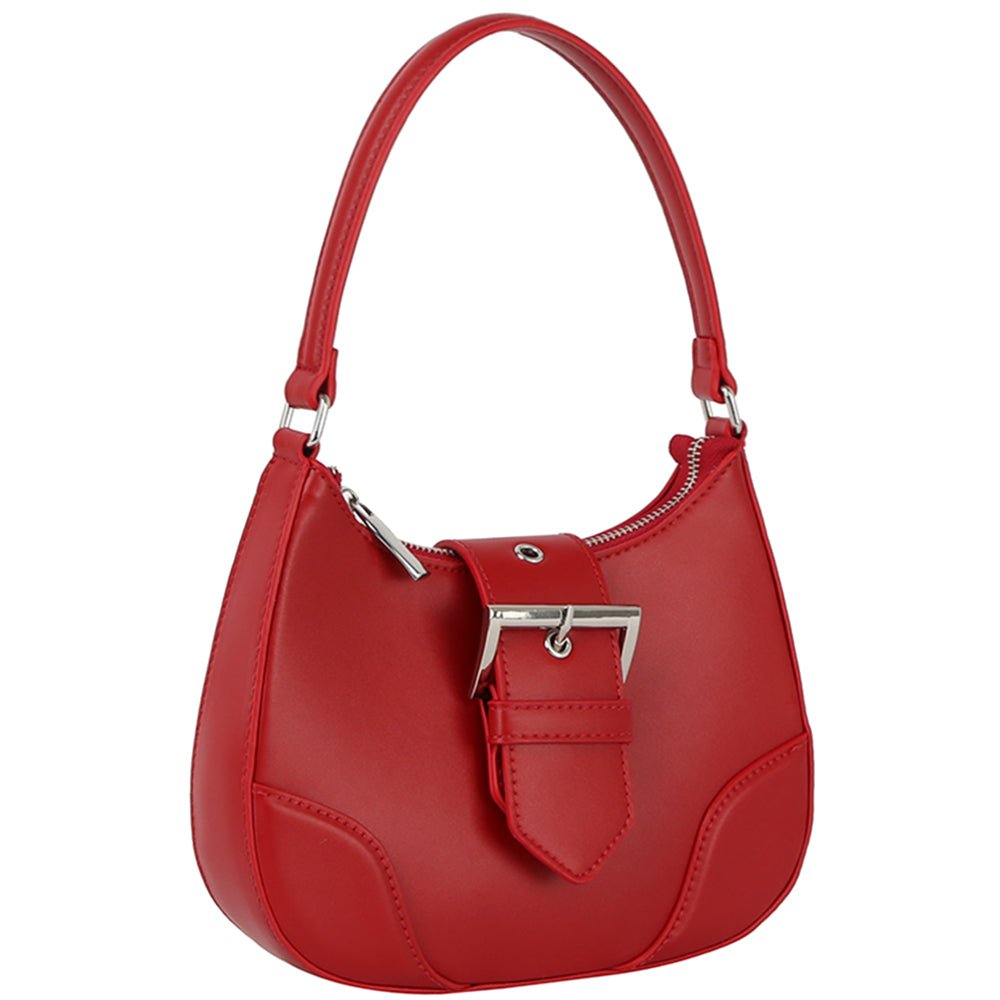 Fashion Buckle Curve Handle Shoulder Bag - Loulou Boutique