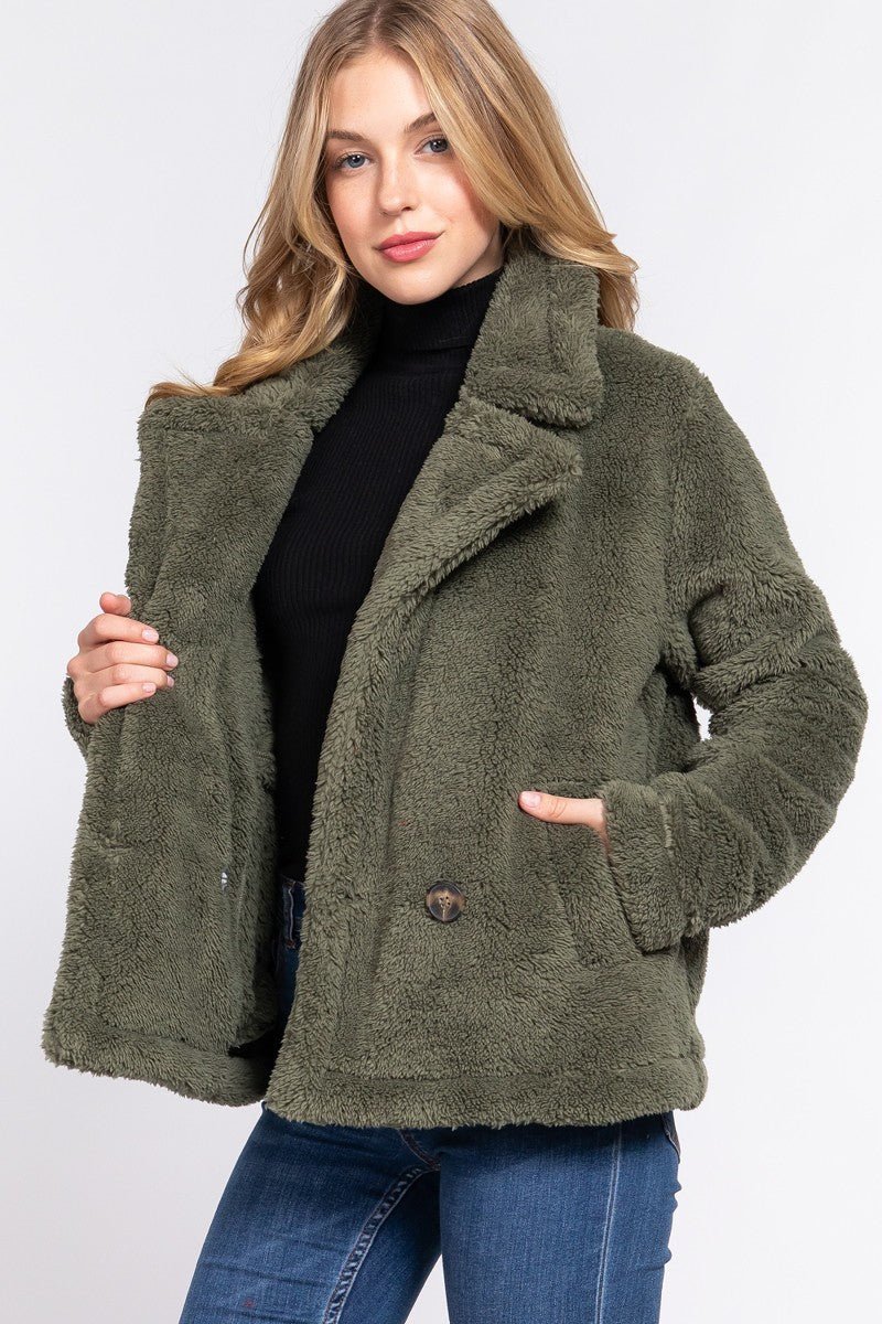 Faux Fur Sherpa Jacket - Loulou Boutique