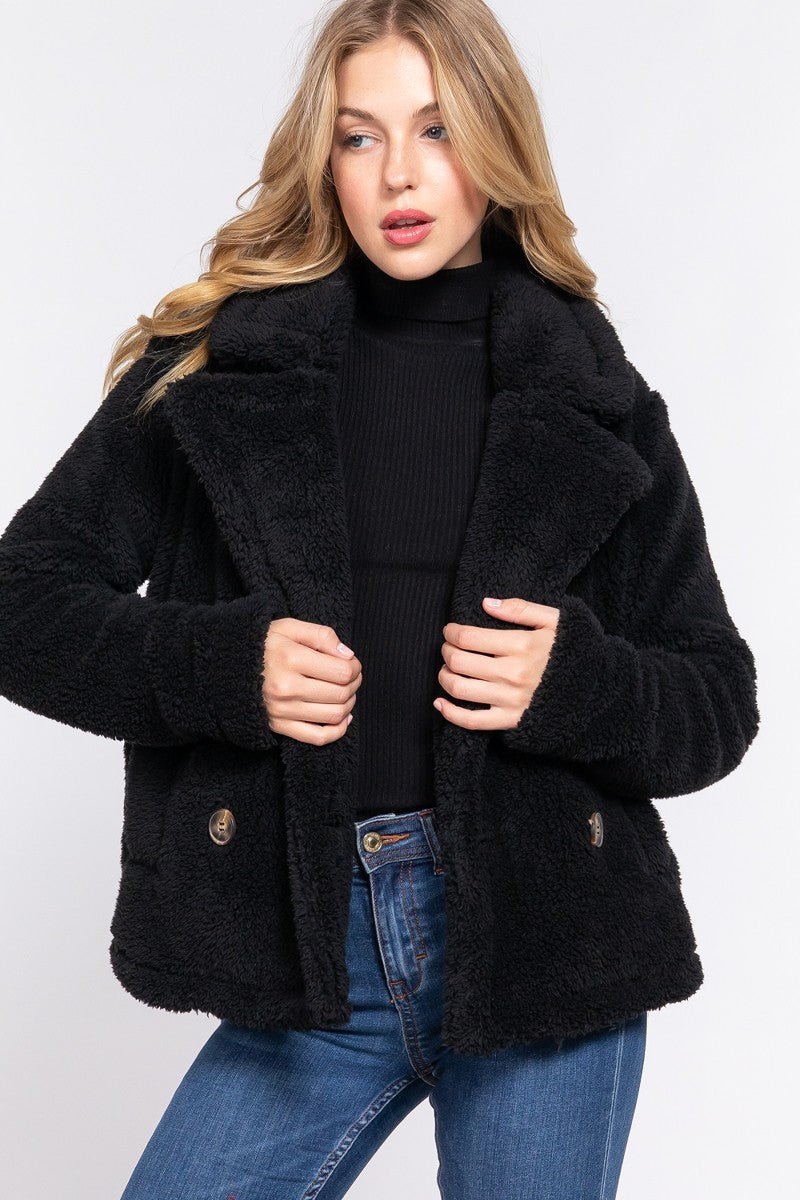 Faux Fur Sherpa Jacket - Loulou Boutique