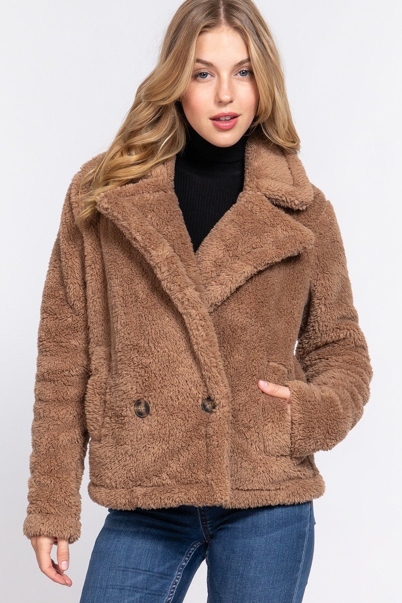 Faux Fur Sherpa Jacket - Loulou Boutique