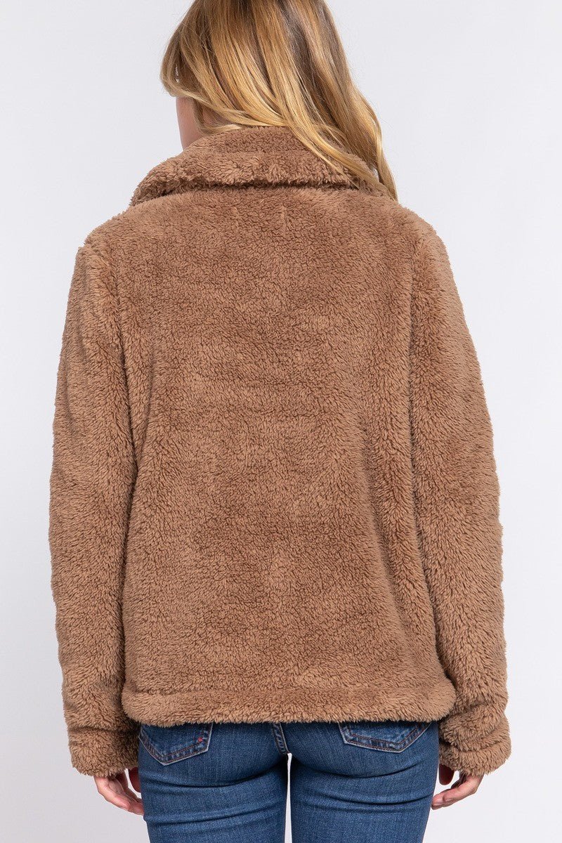 Faux Fur Sherpa Jacket - Loulou Boutique