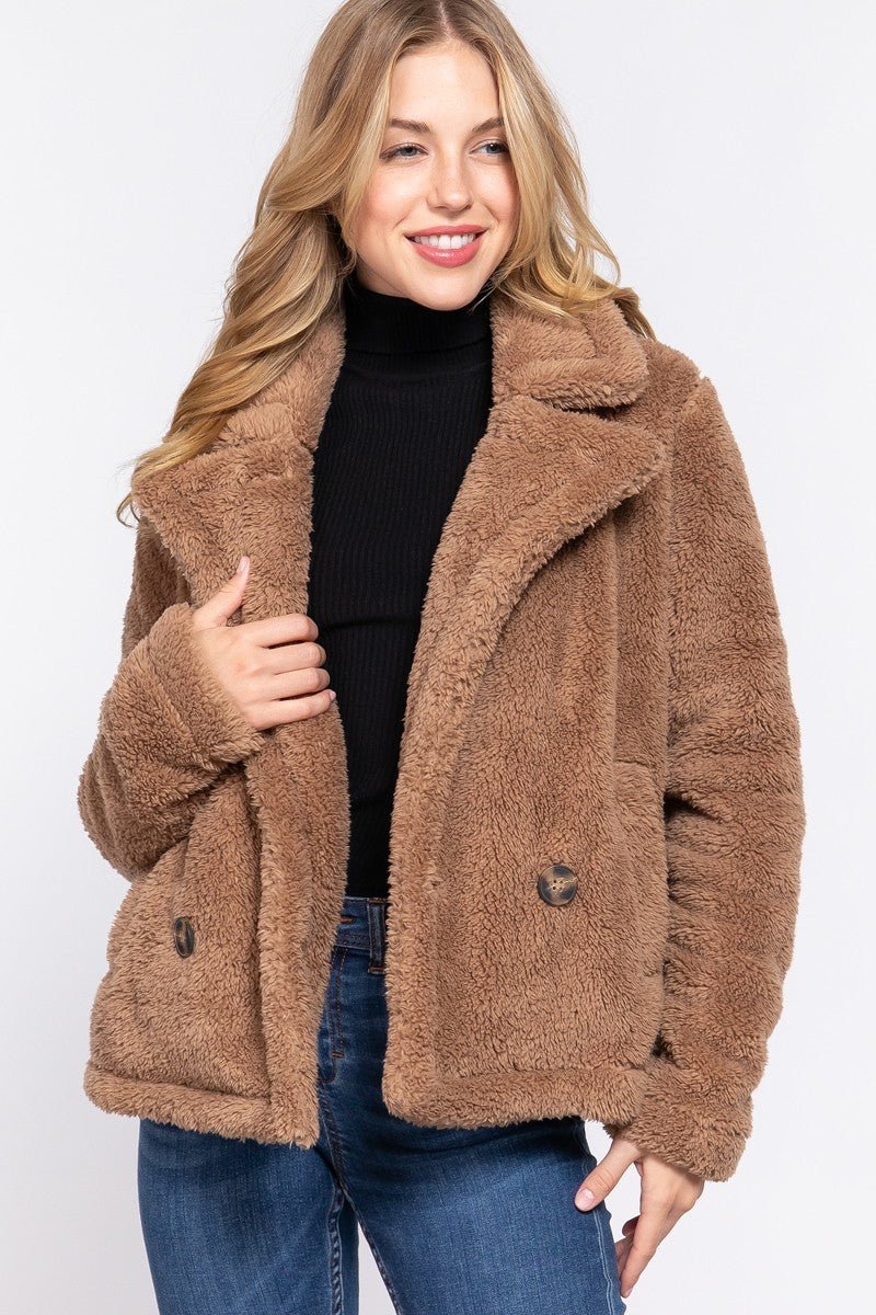 Faux Fur Sherpa Jacket - Loulou Boutique