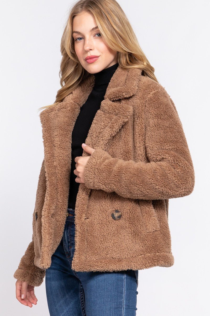 Faux Fur Sherpa Jacket - Loulou Boutique