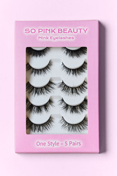 SO PINK BEAUTY Mink Eyelashes 5 Pairs