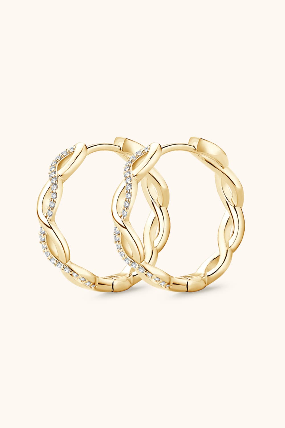 Moissanite Crisscross Hoop Earrings