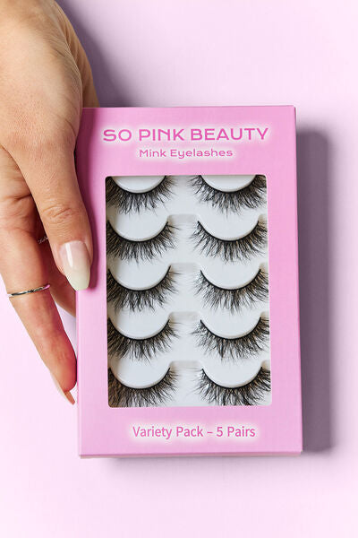 SO PINK BEAUTY Mink Eyelashes 5 Pairs