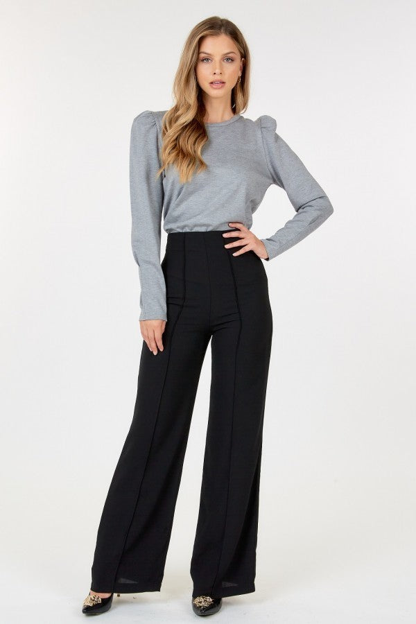 Seamed Wide Leg Palazzo Pants